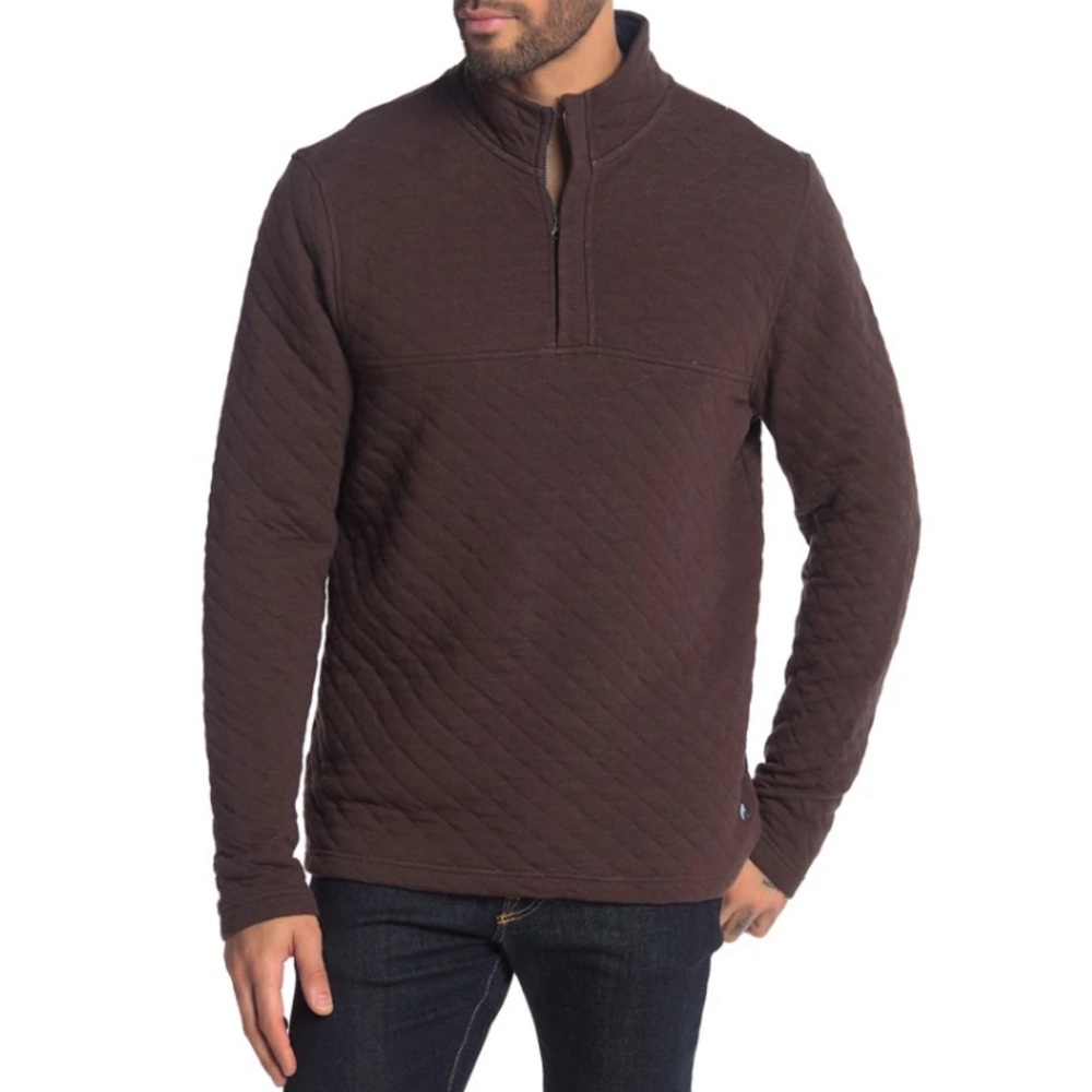 Tailor Vintage Quilted Knit 1/4 Zip - Black Coffee - Picture 1 of 8